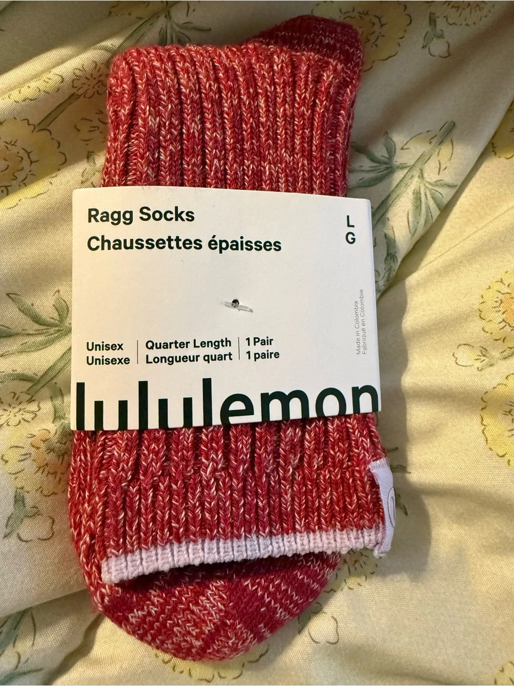 lululemon athletica Red Marled Quarter-Length Ragg Socks